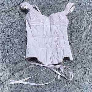White ruffles corset